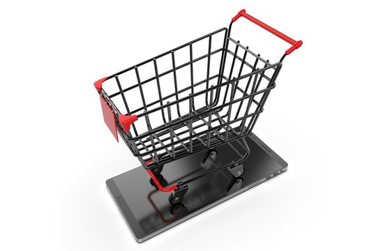 Shopping Cart with smartphone