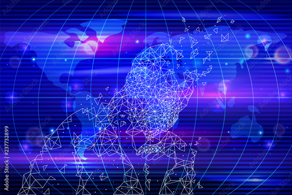 Poster artificial intelligence map and person vector