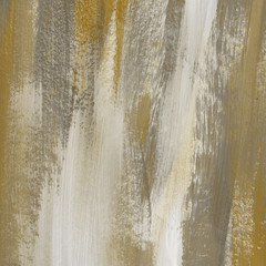 Gold acrylic paper textures on white background. Chaotic stylish abstract organic design.