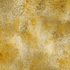 Gold acrylic paper textures on white background. Chaotic stylish abstract organic design.