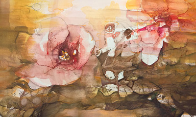 Original drawing with watercolor