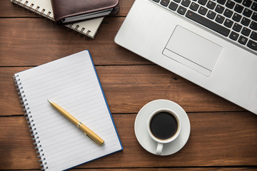  cup of coffee and laptop