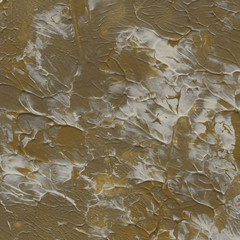 Gold acrylic paper textures on white background. Chaotic stylish abstract organic design.