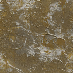 Gold acrylic paper textures on white background. Chaotic stylish abstract organic design.