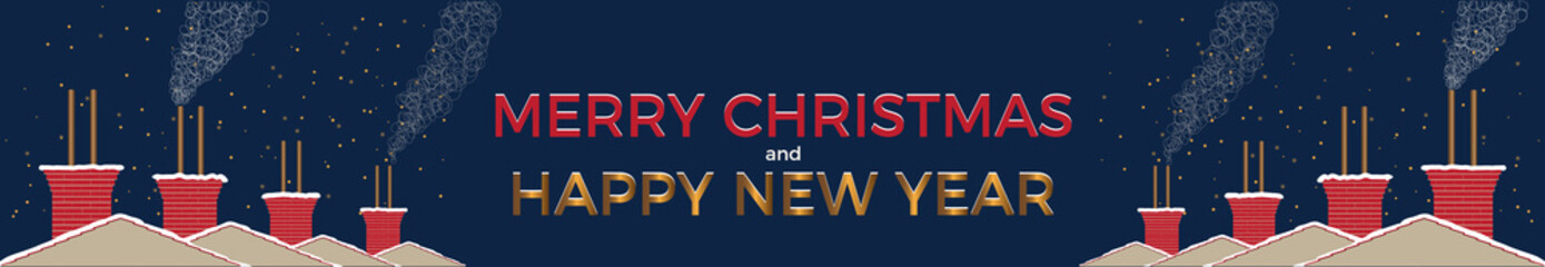 Merry Christmas and happy new year banner vector illustration EPS 10. Design for postcard, banner, print