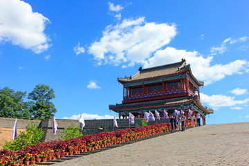 Fototapeta premium ancient tower building scenery, Qinhuangdao, Hebei Province, China