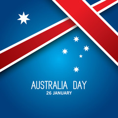Happy Australia day vector with red ribbon. Holiday background illustration.