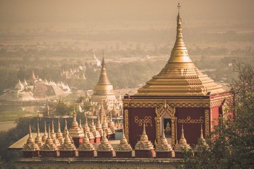 Pagoda of a buddhist palace in Burma