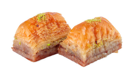 Turkish Ramadan Dessert Baklava isolated on white
