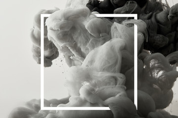 grey creative splash of paint in white square frame