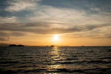 sunset above the sea