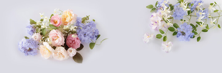 Beautiful flower bouquet on whote background 