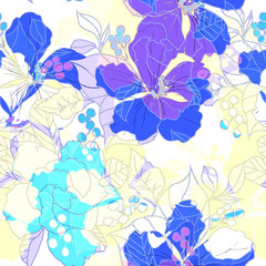Beautiful seamless floral pattern background. 