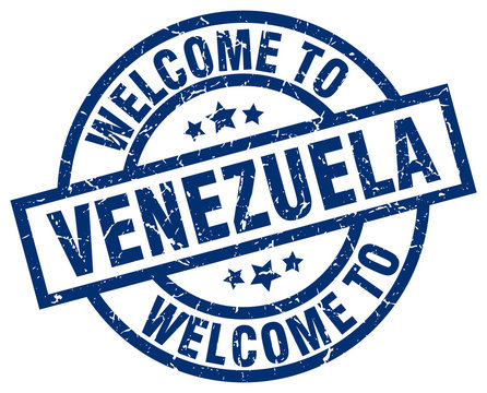welcome to Venezuela blue stamp