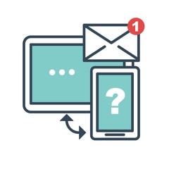 Helping service messages email chatting with operators icon