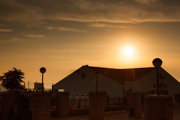 Grosseto, Italy July 28, 2018: Sunset in Grosseto Tuscany Italy.