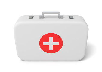 3d rendering of first aid medical box isolated on white background