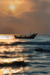 illustration sunrise photo and the fisherman's way of life