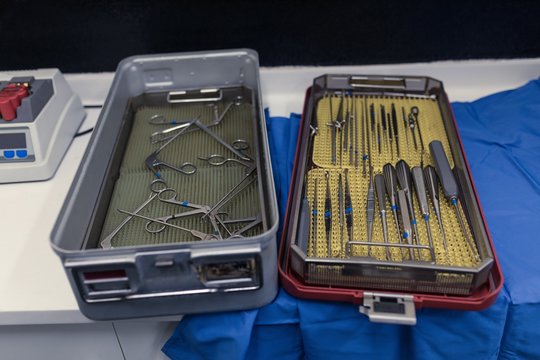Surgical instruments and equipments in a box