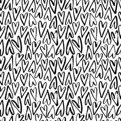 Seamless heart pattern. Background for Valentine day. Hand drawn vector ornament for wrapping paper.
