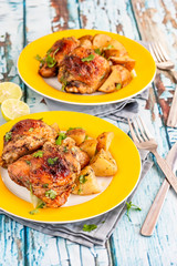 Roasted Chicken Thighs Vertical Photo