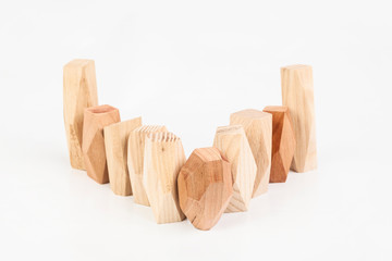 Balance little wood sticks for playing