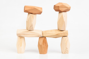 Balance little wood sticks for playing silhouette