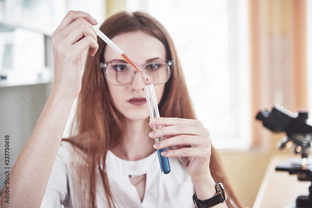 Poster experiments in the chemical laboratory. an experiment was carried out in a laboratory in transparent