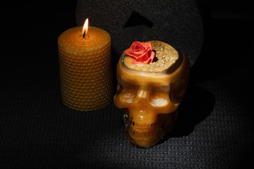 Alcohol cocktail on the holiday day of the dead