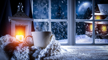 Chrismtas window and free space 