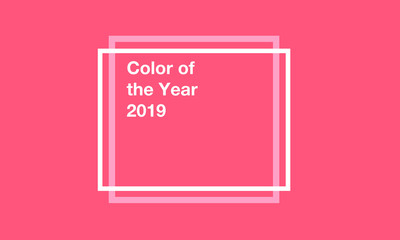 Coral, color of the year 2019, vector illustration