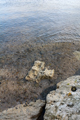 beach rocks and water