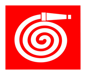 Fire hose reel symbol, international sign