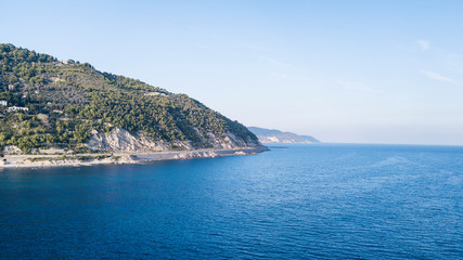 Fototapeta na wymiar The Ligurian coast of the Ponenete Riviera