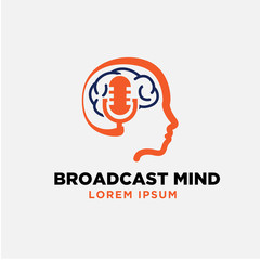 Fototapeta na wymiar broadcast mind logo designs