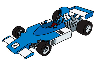 Obraz premium The blue and white formula one car