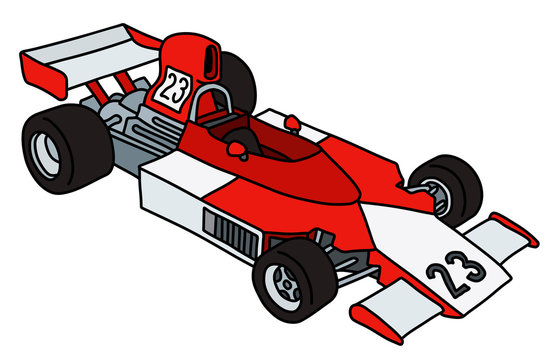 The red and white racecar