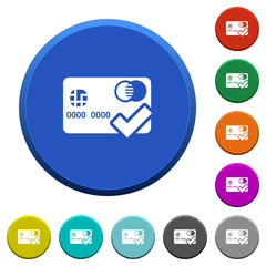 Accept credit card beveled buttons