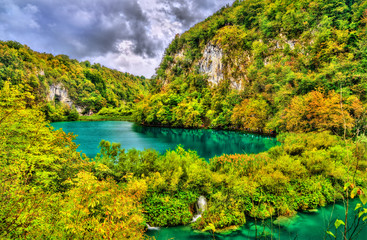 View of the Plitvice Lakes National Park in Croatia