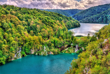 Obraz na płótnie Canvas View of the Plitvice Lakes National Park in Croatia