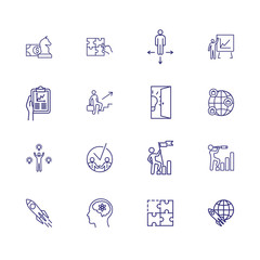 Prospect icons. Set of line icons. Partnership, success, solution. Progress concept. Vector illustration can be used for topics like business, career, startup