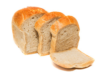 white bread loaf isolated. Loaf of bread isolated on white background