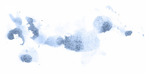 Abstract watercolor background hand-drawn on paper. Volumetric smoke elements. Blue, Navy Peony color. For design, web, card, text, decoration, surfaces.