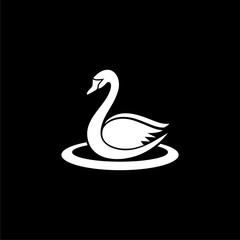 Swan logo, Swan Icon on dark background