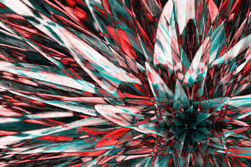 Hallucinogen fluorescent background from plants of surreal colors . Abstract illusion on drink and drug theme. Psychedelic tropical effect of cannabis or alcohol. Lsd effect. Hemp dope.