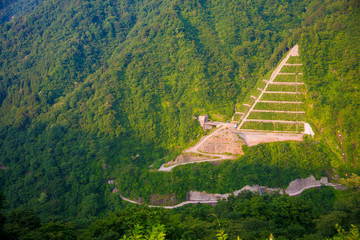 Toga dam in Toyama, Japan. Japan is a country located in the East Asia.