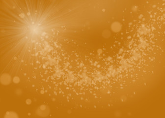 abstraction, white spots on a Golden background, glow