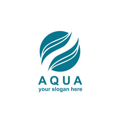 Obraz premium blue round water waves icon isolated on white background