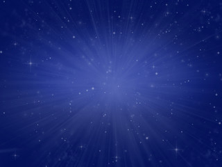 Naklejka na ściany i meble white glowing spots, stars on a blue background, illustration