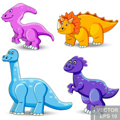 Dinosaur. cartoon style. Prehistoric. Bright. Children's. For your design.